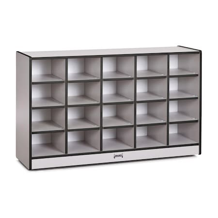 Jonti-Craft Rainbow Accents 20 Cubbie-Tray Mobile Storage, without Trays, Black 0420JCWW180